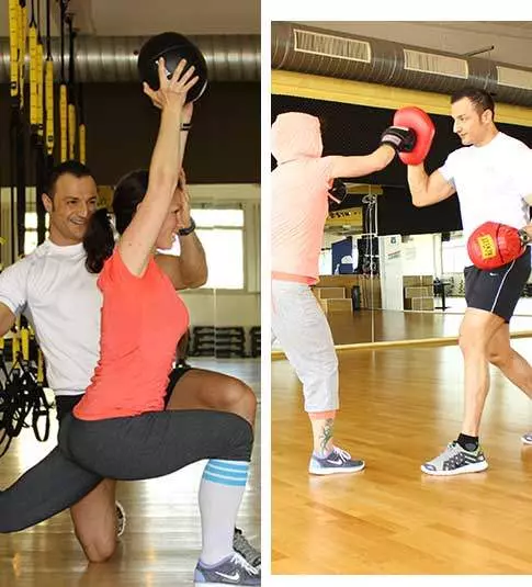 Wirbeltrainer und junge Dame von Personal Trainer Eddy Norton